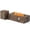 Brown, variant on 42 Inch Brown wood grain Rectangular Propane Fire Pit Table, 50,000 BTU Outdoor Patio Gas Firepit with Wind Guard, Rain Cover & Glass Stones