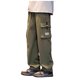 thumbnail image 2 of Ceisia Men Solid Color Fleece Multi Pocket Work Pants Loose Drawstring Gift Elastic Cuff Trousers, 2 of 7