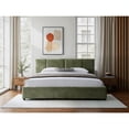 thumbnail image 3 of Omax Decor Venice Upholstered Platform King Bed in Moss Green Fabric, 3 of 9
