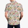 thumbnail image 4 of Balery Bunny Floral Printed Men’s Short Sleeve Polo Shirt, Midweight Men's Shirt,Golf Polo shirts -X-Large, 4 of 9