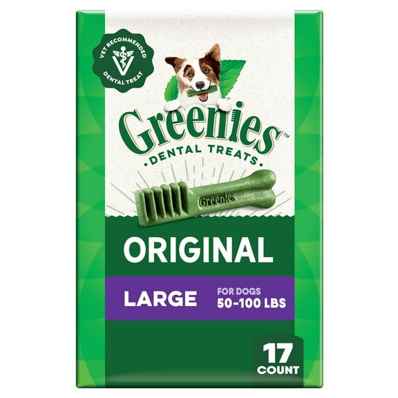 Greenies Original Large Natural Dental Care Dog Treats, 27 oz Pack (17 Treats)
