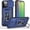 Dark Blue, variant on HCTian Shockproof Case for iPhone 16 Pro Max /16 Pro/16 Plus/16,Slide Full Lens Protection Shell with 360°Rotating Kickstand and Magnetic Adsorption Phone Cover