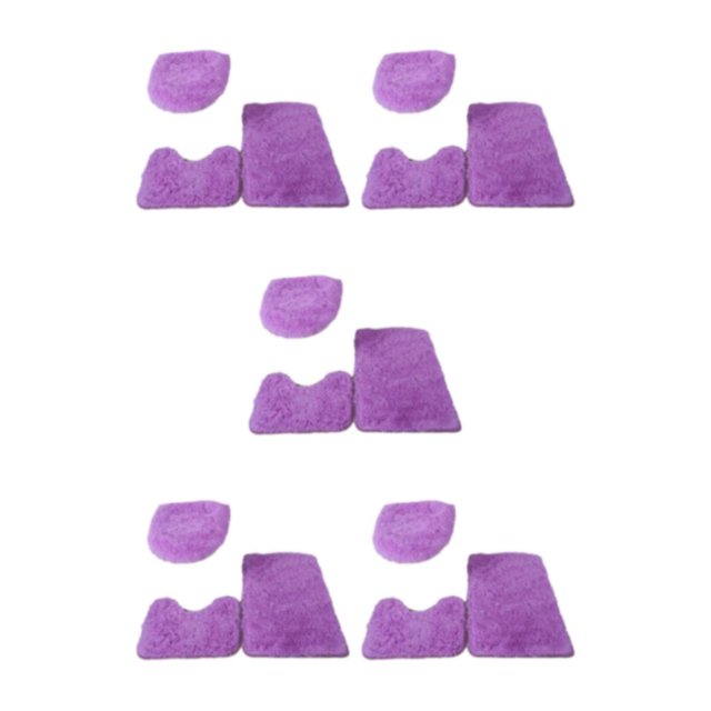 Transemion 1/2/3/5 3pieces Anti-slid Particles Rug Set Secure And for Slip-free Bathroom Mats For Purple 5PCS