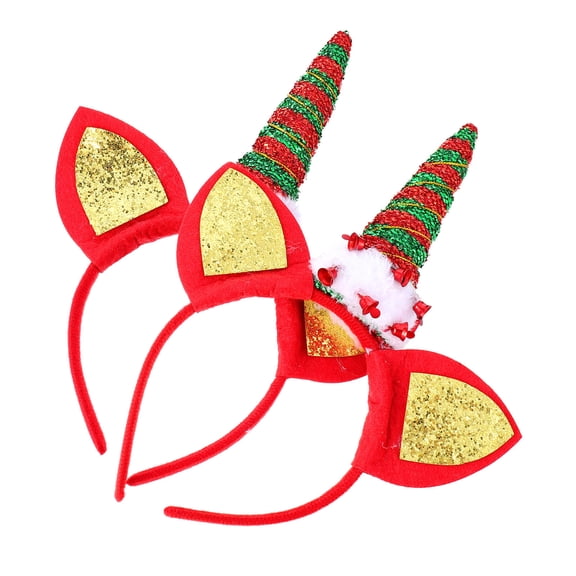 HOOWIFFY 2Pcs Unicorn Hair Hoop Comfortable Wearing Colorful Headband For Costume Parties
