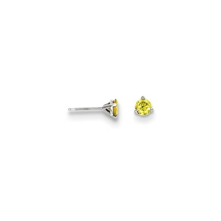 14k White Gold .33ct Yellow Diamond Stud Earrings
