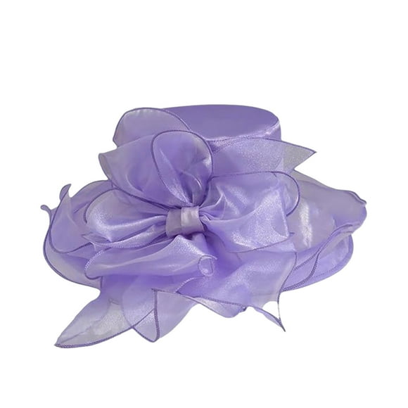 Tea Party Hats for Women 11.81x3.94in Elegant Wide Brim Faux Linen Headwear for Weddings Kentucky Derby Garden Party Accessories (6 Colors 0.09lb)