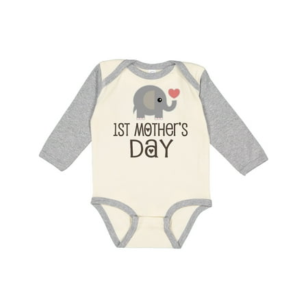 

Inktastic 1st Mothers Day Outfit Gift Baby Boy or Baby Girl Long Sleeve Bodysuit