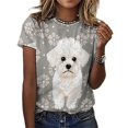 thumbnail image 3 of Cute Bichon Dog T-Shirts Casual T-Shirt Short Sleeve Women Trendy Tshirt Beach Custom Tops, 3 of 5