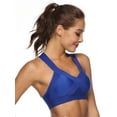 thumbnail image 4 of FANNYC Women's Strappy Longline Sports Bra Criss-Cross Back Medium Support Sports Bra For Yoga Running Active Gym Workout Fitness,Grey /Black/ Blue, 4 of 8