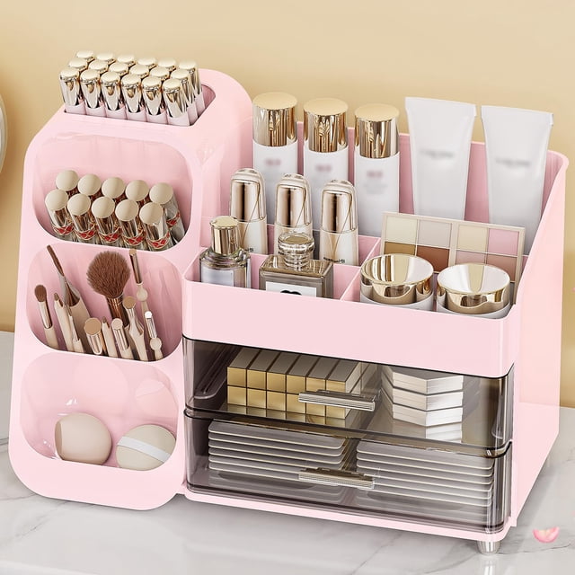 Anylady Organizador de maquillaje con cajones Organizador para el cuidado de la piel (tamaño grande y grueso) Caja de almacenamiento Vitrinas de cosméticos Organizadores de maquillaje para tocador, es