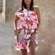 thumbnail image 3 of Vestidos con volantes sin mangas con hombros caídos estampados sexy para mujer Fridja  hj5472, 3 of 8