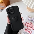 thumbnail image 5 of iPhone 14 Pro Max Case (6.7" 2022) - 3D Love Heart Wavy Frame, Soft TPU Shockproof Cover for Women Girls, Black, 5 of 5