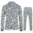 thumbnail image 4 of IROINNID Blazer Suit Set for Men Casual Pocket Blazer Jacket and Pants Printed Suit Two-Pieces Set,Gray, 4 of 9