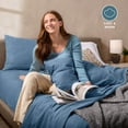 thumbnail image 4 of Bare Home Cozy Fleece Sheet Set - Extra Plush Polar Fleece - Deep Pocket - Twin, Coronet Blue, 4 of 10