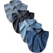 Camicover 4 Pack Cotton Detachable Dickey Collar Blouse Half Shirts Faux Collar for Women & Men