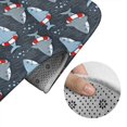 thumbnail image 5 of Xecao Shark Wearing Swim Ring 2-Piece Vintage Seamless Anti-Skid Mat Set, featuring a stylish pattern for a safe and elegant toilet rug experience, 5 of 6
