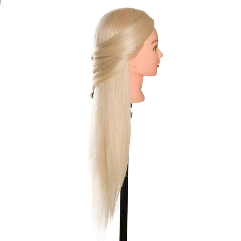 Mannequin Heads With 80% Human Hair With Adjustable Tripod For Braiding  Tete de cabeza Dolls Head Hairdresser Practice Styling