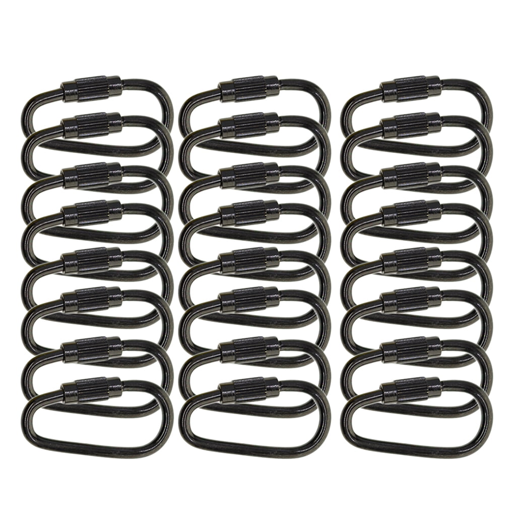 Pack of 24 Ring Locking Carabiner Keychain Mini Hooks Spring Lock Climbing Carabiners Clips
