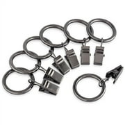1 Inch Metal Curtain Clip Rings in Gunmetal, Set of 20