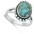 thumbnail image 4 of CHOOSE YOUR COLOR Bali Cocktail Simulated Turquoise Promise Ring .925 Sterling Silver Band Blue CZ Female Size 9, 4 of 4