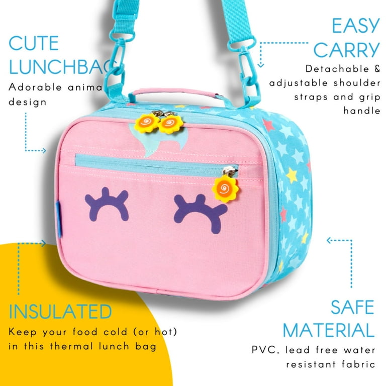 Cute Unicorn Lunch Box With Customizable Text for School and Kindergarten 
