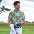 thumbnail image 5 of Balery Sunflowers Printed Men’s Short Sleeve Polo Shirt, Midweight Men's Shirt,Golf Polo shirts -XX-Large, 5 of 8