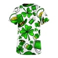 thumbnail image 4 of Fiudx Liquidación de Ahorros de Verano Blusa de Manga Corta con Cuello En V para Mujer, Blusa con Bolsillos Estampados para El Día de San Patricio, Enfermería, 4 of 4