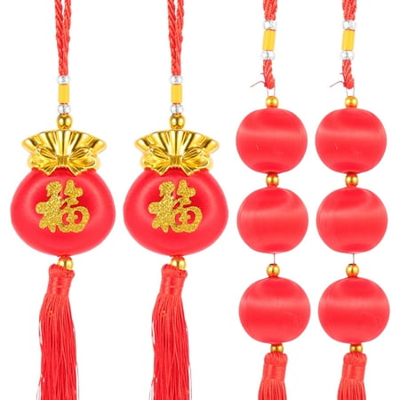 

Frcolor 4pcs New Year Wall Pendant Home Hanging Adorn Spring Festival Scene Decor