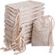 thumbnail image 1 of Paquete de 20 bolsitas de jabón exfoliante para jabón, bolsa de jabón de ramio natural, bolsa de jabón hecha a mano, bolsas de jabón de malla con cordón para baño y ducha. TUNC Sencillez, 1 of 5
