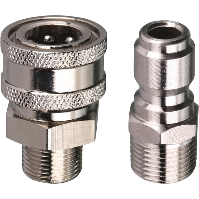 Stainless Steel Quick Connect Fittings, High Pressure Washer Accessories for Rustproof Performance, Precision Crafted Adapters Support Up to 5000 Psi