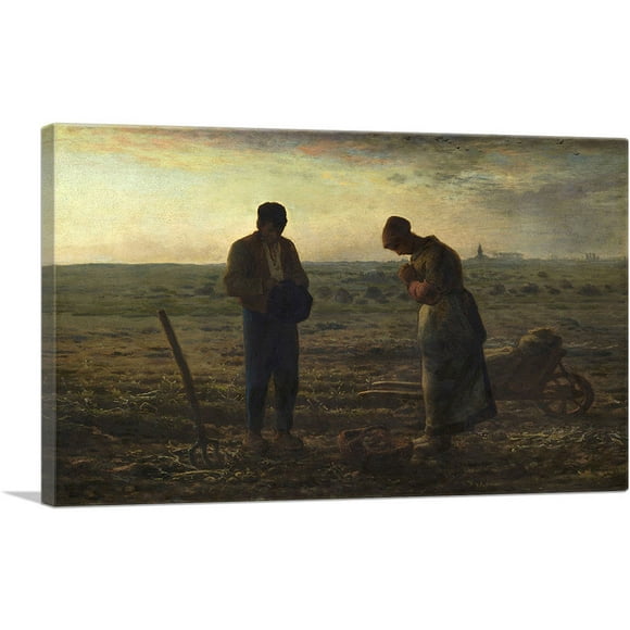 ARTCANVAS The Angelus 1859 Canvas Art Print by Jean-Francois Millet - Size: 12" x 8" (0.75" Deep)