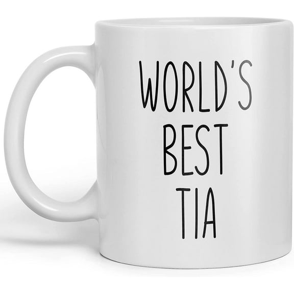 World's Best Tia Mug Minimalist Rae Dunn Style Minimalist Coffee Cup Aesthetic Ceramic Cups Milk Tea Water Beverages Porcelain Mugs for Home Kitchen Bar Club Coffee Shop Office