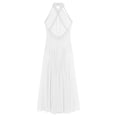 thumbnail image 7 of TiaoBug Women Rhinestones Halter Split Lyrical Dance Dress Contemporary Dancewear White L, 7 of 7
