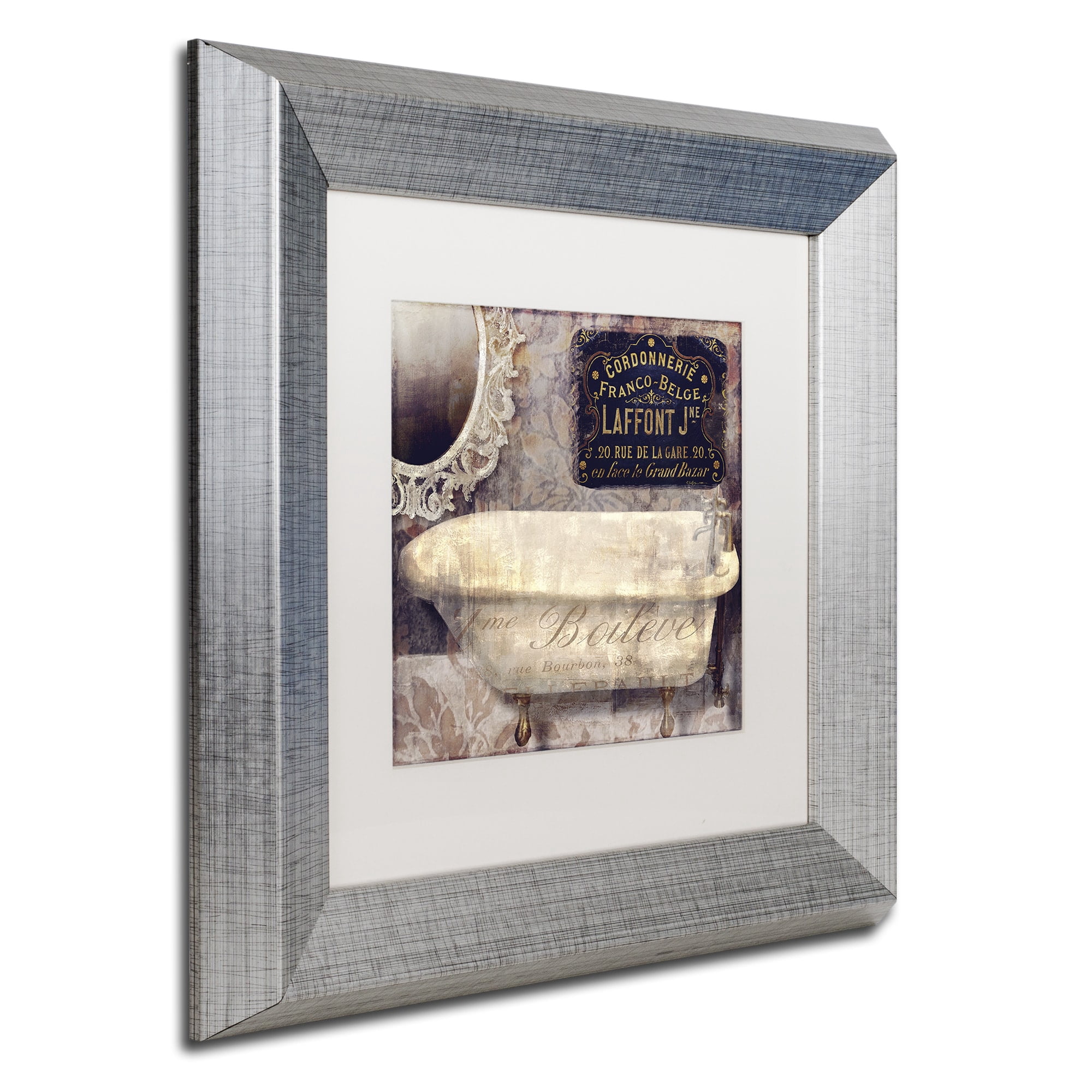Trademark Fine Art "Le Bain Paris I" Canvas Art by Color Bakery White Matte, Silver Frame