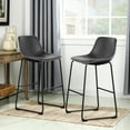 thumbnail image 7 of 30" Upholstered Bar Stools with Backs, Gray, Set of 4, 7 of 7