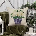 thumbnail image 2 of Blue and White Floral Pillow Covers 18x18 Inch Chinoiserie Porcelain Vase Grand Millennial Outdoor Farmhouse Decorations Decorative Throw Pillows Cases for Home Living Room Couch Decor, 2 of 6
