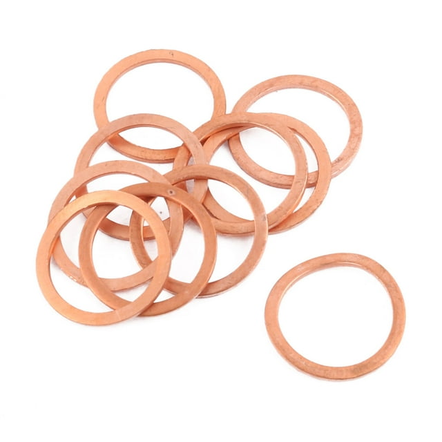 Unique Bargains 10 Pcs 18mm x 14mm x 1mm Rondelle Plate en Cuivre Joint d'Étanchéité