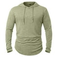 thumbnail image 2 of FAIWAD Men's Athletic Hooded Shirts Long Sleeve Workout Lightweight Pullover Tops Casual Running Gym Hoodie, 2 of 7