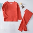 thumbnail image 2 of CYRBOKO Girls Thermal Sets, Soft Elastic Waist Cotton Long Sleeve Underwear Sets Red Size 5-6 T, 2 of 5