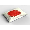 thumbnail image 2 of Ambesonne Dahlia Pillow Sham 2 Pack, Retro Single Flower, 26"x20", Red Tan, 2 of 3