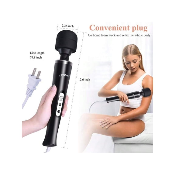 Powerful Personal Wand Massager, Quiet Handheld Electric Back Massager with 10 Vibration Modes, Sports Recovery and Relieve Deep Tissue Muscle Pain for Neck Back Shoulders Legs Feet