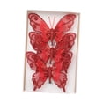 thumbnail image 1 of Decoración navideña de mariposas en 3 partes, adorno de mariposas, mesa decorativa rojo, 1 of 9