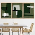 thumbnail image 4 of PixonSign Framed Canvas Print Wall Art Set Green White Geometric Mid-Century Figures Abstract Shapes Illustrations Modern Art Boho Decorative for Living Room, Bedroom, Office - 24"x36"x3 NATURAL, 4 of 5