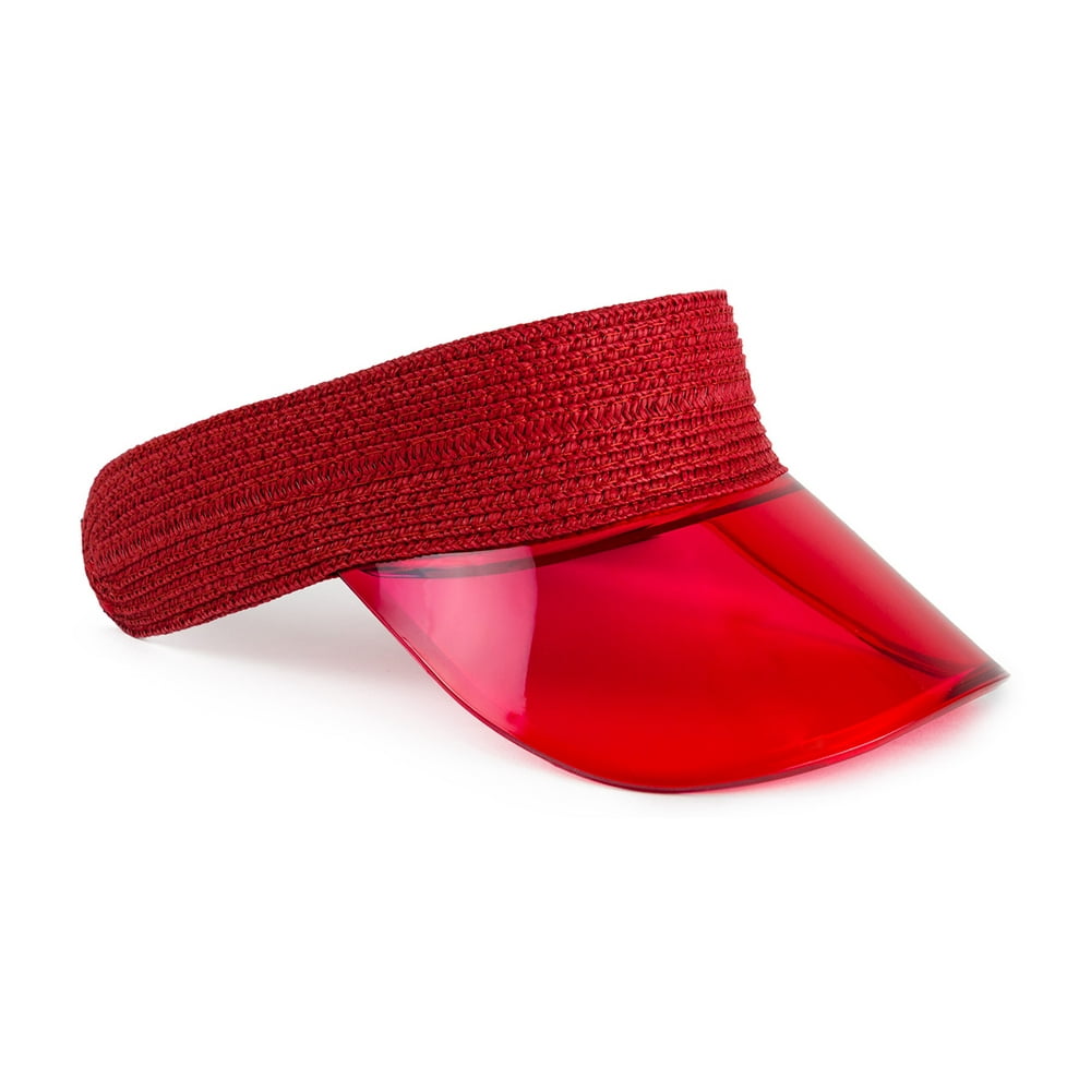 WOMEN'S ACRYLIC BRIM STRAW VISOR