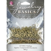 Jewelry Basics Metal Findings 400/Pkg-Antique Gold Jump Rings 4Mm To 6Mm
