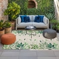 thumbnail image 2 of Green Leaf Outdoor Rug for Patio/Deck/Porch, Non-Slip Large Area Rug 5 x 7 Ft, Fall Plant Country Vintage Watercolor Beige Indoor Outdoor Rugs Washable Area Rugs, Reversible Camping Rug Carpet Runner, 2 of 8