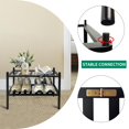 thumbnail image 6 of 2 Tier Bamboo Shoe Rack，Narrow Shoe Shelf for Closet，6 Pairs Shoe Storage Organizer for Entryway，Black, 6 of 9