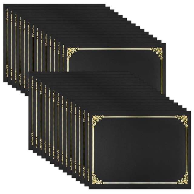 Soportes para certificados SUNEE Black, 30 paquetes para tamaño A4