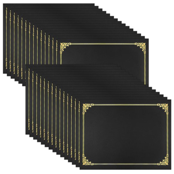 Soportes para certificados SUNEE Black, 30 paquetes para tamaño A4