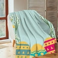 thumbnail image 6 of BGZLEU Spring Easter Throw Blankets, Bunny Eggs Soft Fleece Blanket Decorative for Home Sofa Couch Chair Living Bedroom,40x28 Inches, Seasonal Holiday Rabbit Flower Leaves, 6 of 7